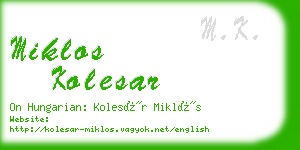 miklos kolesar business card